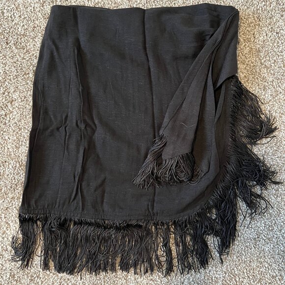 12th Tribe Rosalina Black Fringe Skirt S - Picture 3 of 3